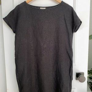 Black linen tunic dress - Gravel and Gold